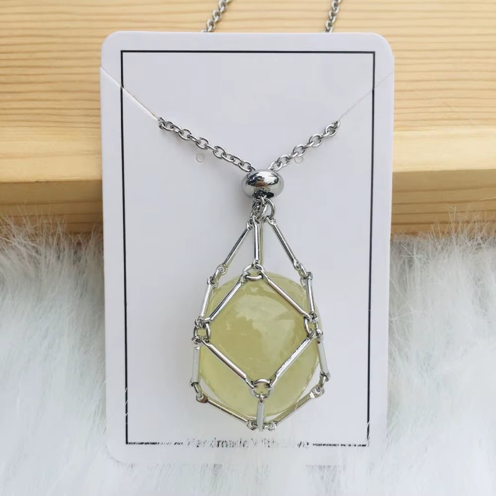 Crystal Holder Cage Necklace