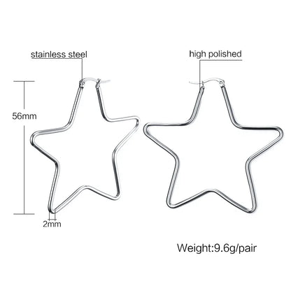 Large Star Hoop Earrings