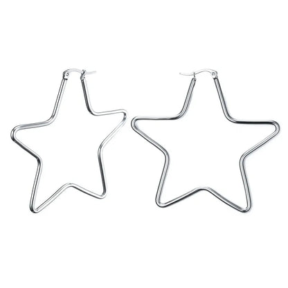 Large Star Hoop Earrings