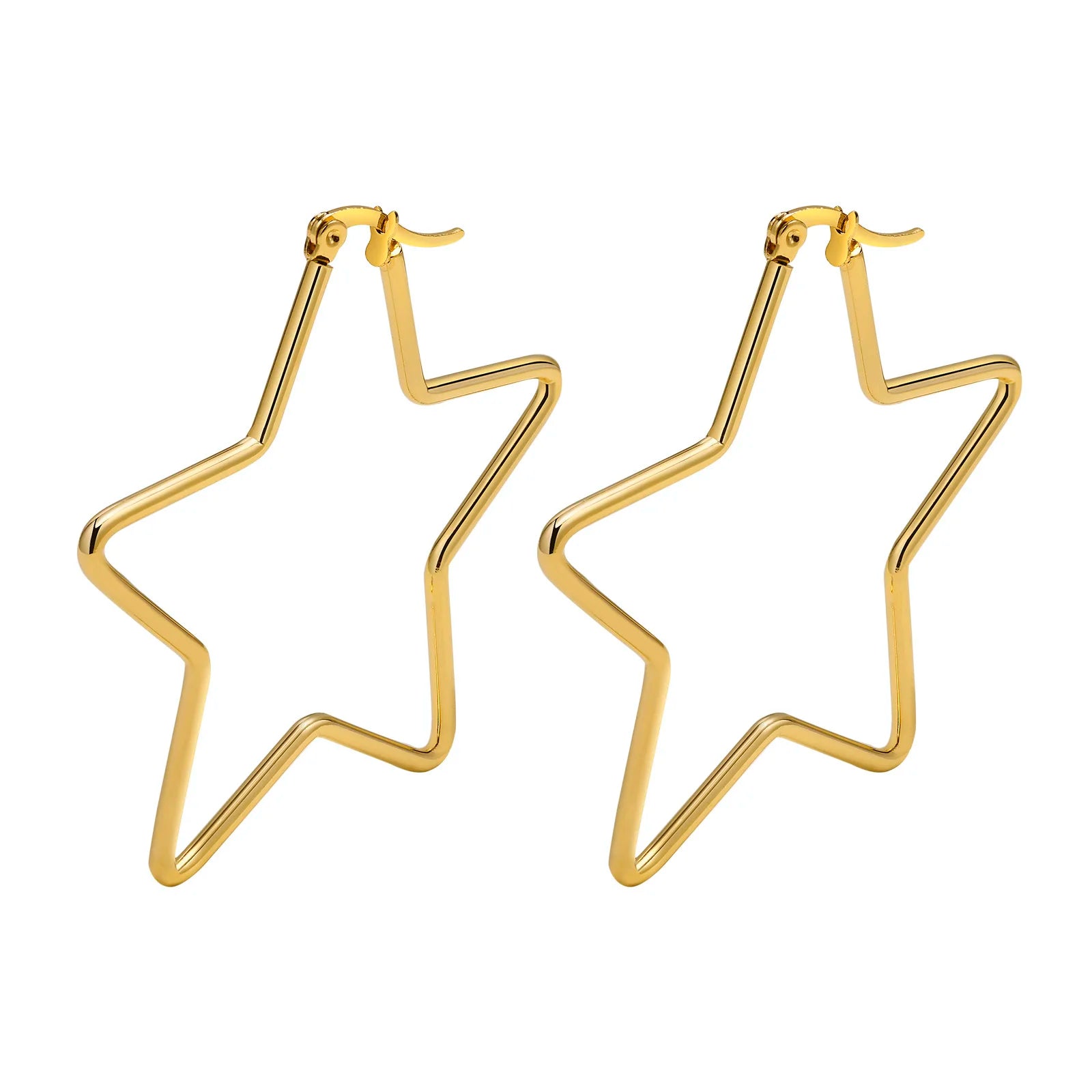 Large Star Hoop Earrings