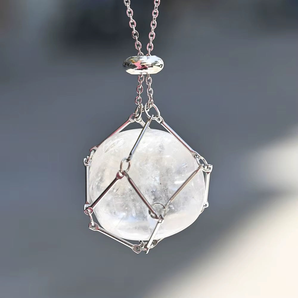 Crystal Holder Cage Necklace